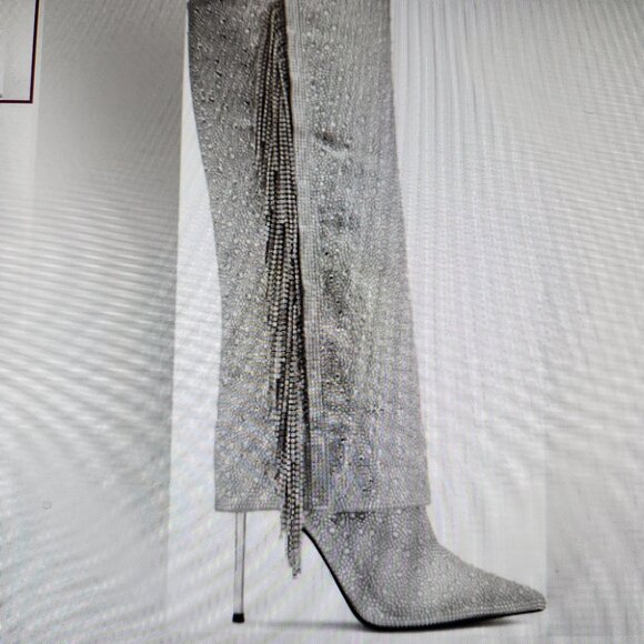 Steve Madden "Sanya" Rhinestone Heeled boots. NIB. Size 6.5 - Picture 2 of 11